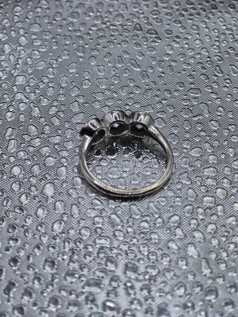 Bezel-Set Triple Stone Moissanite Ring